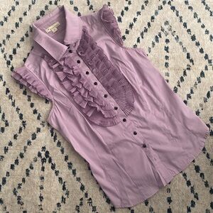 Sleeveless button front blouse